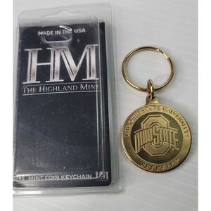 The Highland Mint Ohio State Buckeyes Bronze Coin‎ Keychain NEW